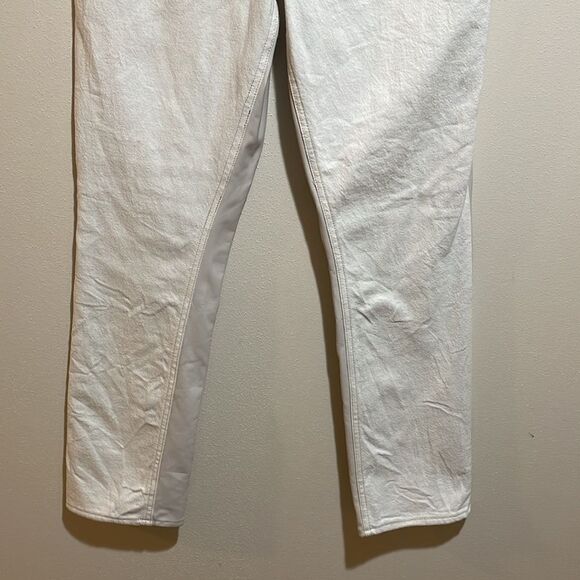 Abercrombie & Fitch LONG Curve Love Slim Straight Faux Leather Denim Jeans 29/8L - Picture 7 of 13